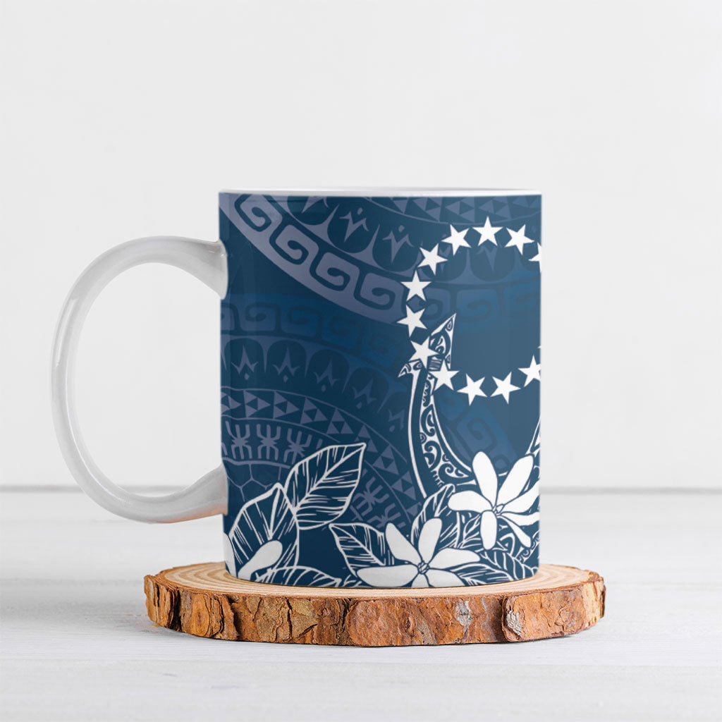 Navy Kuki Airani Tapakau Ceramic Mug Tribal Anchor Mix Tiare LT7 Navy - Polynesian Pride