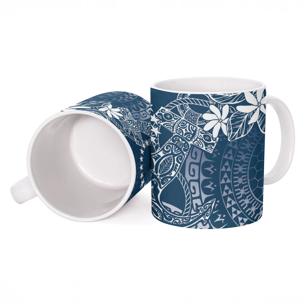 Navy Kuki Airani Tapakau Ceramic Mug Tribal Anchor Mix Tiare LT7 - Polynesian Pride
