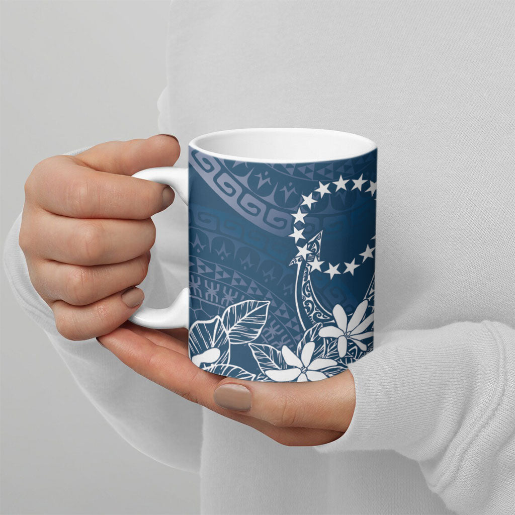 Navy Kuki Airani Tapakau Ceramic Mug Tribal Anchor Mix Tiare LT7 - Polynesian Pride