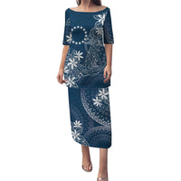 Navy Kuki Airani Tapakau Family Matching Puletasi and Hawaiian Shirt Tribal Anchor Mix Tiare