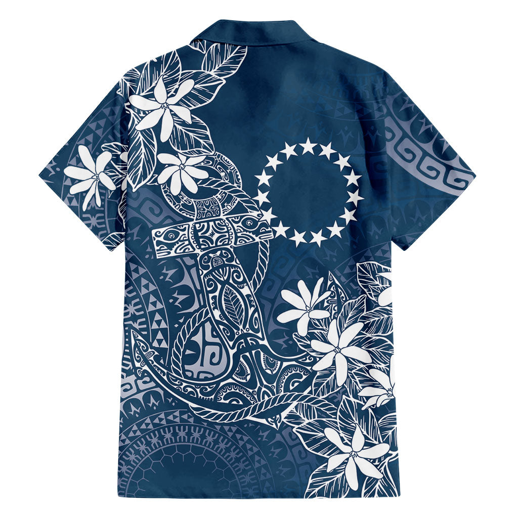 Navy Kuki Airani Tapakau Family Matching Tank Maxi Dress and Hawaiian Shirt Tribal Anchor Mix Tiare