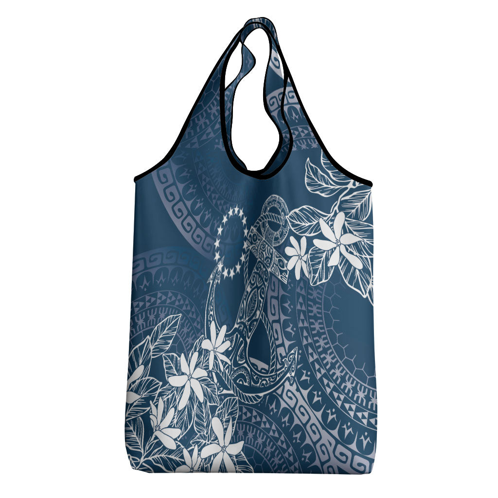 Navy Kuki Airani Tapakau Grocery Bag Tribal Anchor Mix Tiare