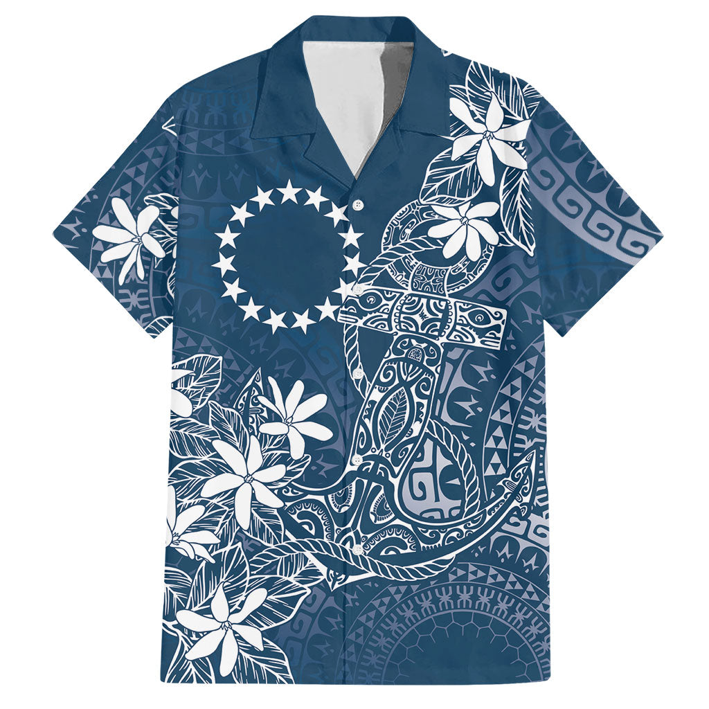 Navy Kuki Airani Tapakau Hawaiian Shirt Tribal Anchor Mix Tiare LT7 Navy - Polynesian Pride