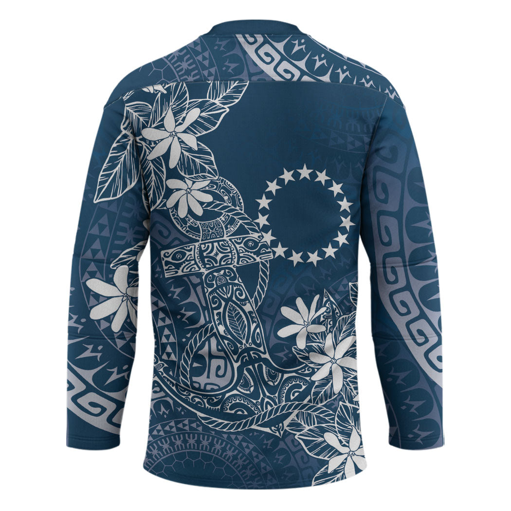 Navy Kuki Airani Tapakau Hockey Jersey Tribal Anchor Mix Tiare LT7 - Polynesian Pride