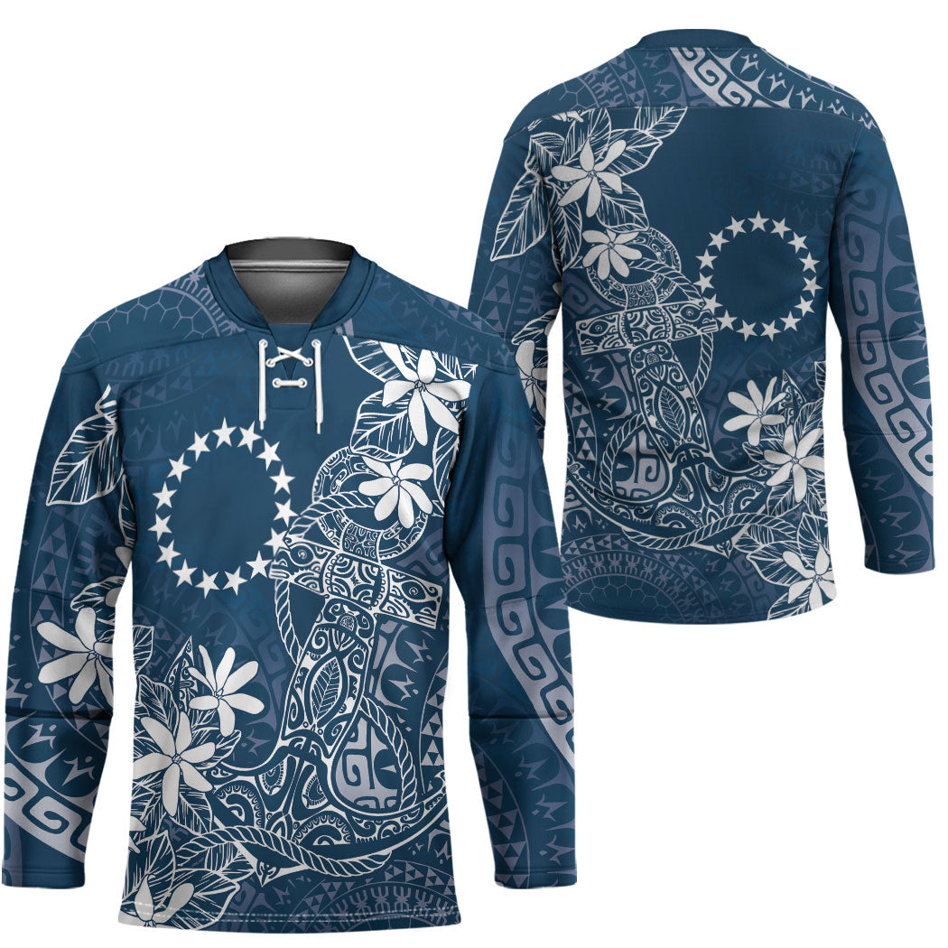 Navy Kuki Airani Tapakau Hockey Jersey Tribal Anchor Mix Tiare LT7 - Polynesian Pride