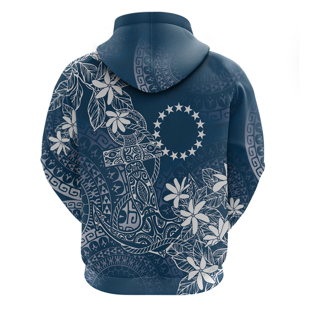 Navy Kuki Airani Tapakau Hoodie Tribal Anchor Mix Tiare LT7 - Polynesian Pride