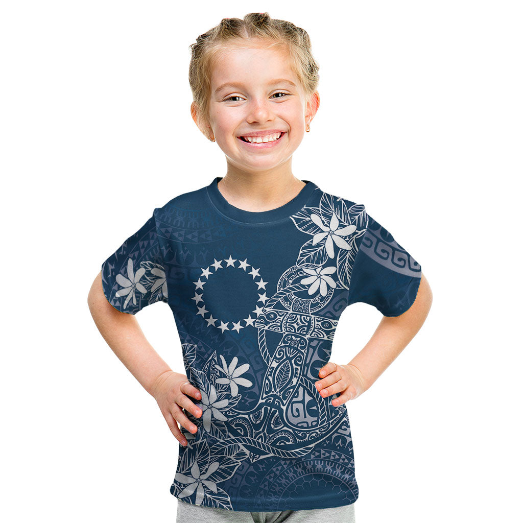 Navy Kuki Airani Tapakau Kid T Shirt Tribal Anchor Mix Tiare LT7 Navy - Polynesian Pride