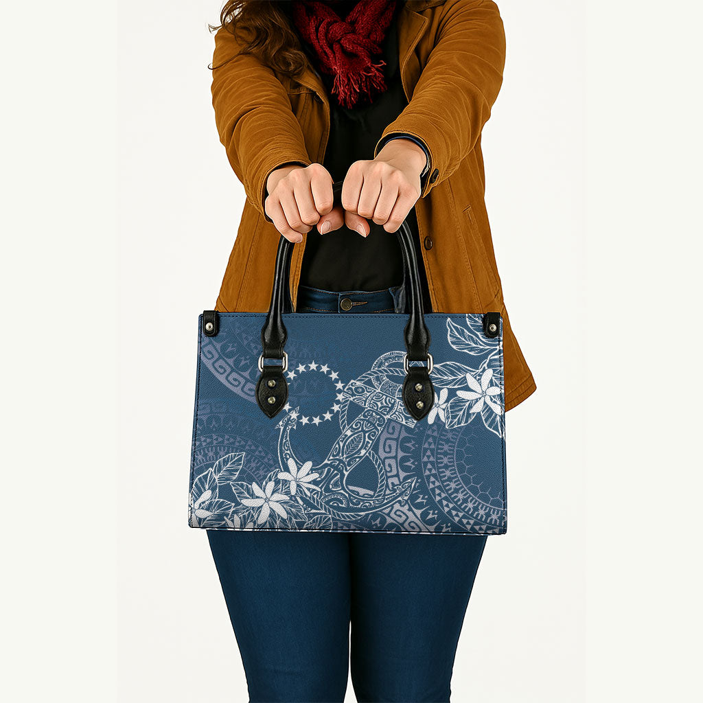 Navy Kuki Airani Tapakau Leather Bag Tribal Anchor Mix Tiare