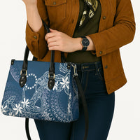 Navy Kuki Airani Tapakau Leather Bag Tribal Anchor Mix Tiare