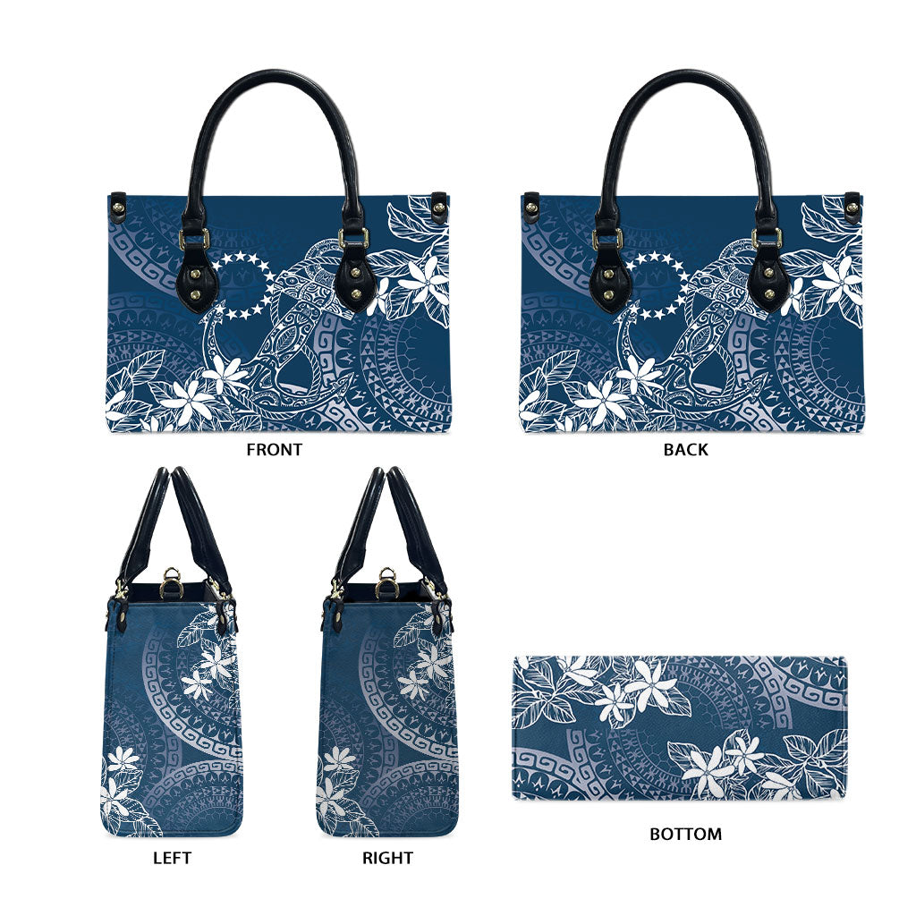 Navy Kuki Airani Tapakau Leather Bag Tribal Anchor Mix Tiare