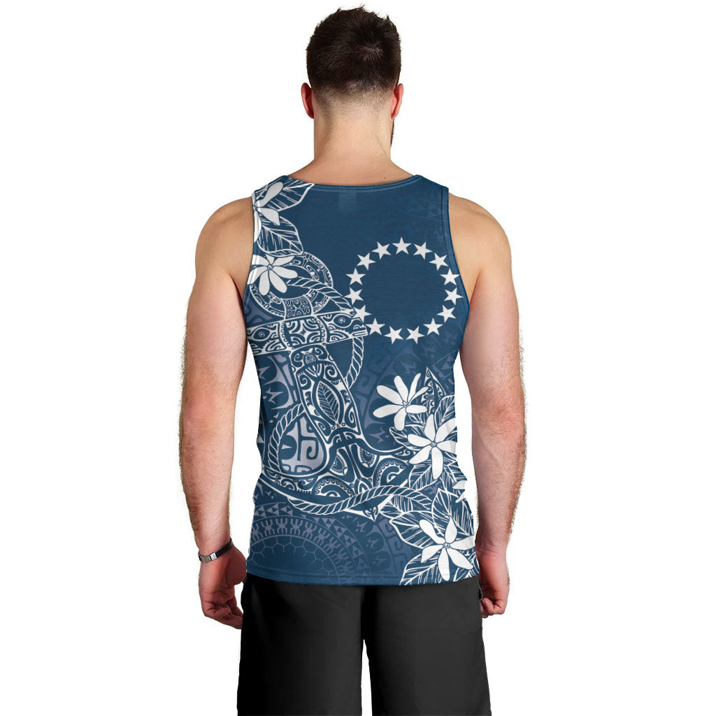 Navy Kuki Airani Tapakau Men Tank Top Tribal Anchor Mix Tiare