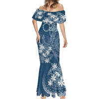 Navy Kuki Airani Tapakau Mermaid Dress Tribal Anchor Mix Tiare