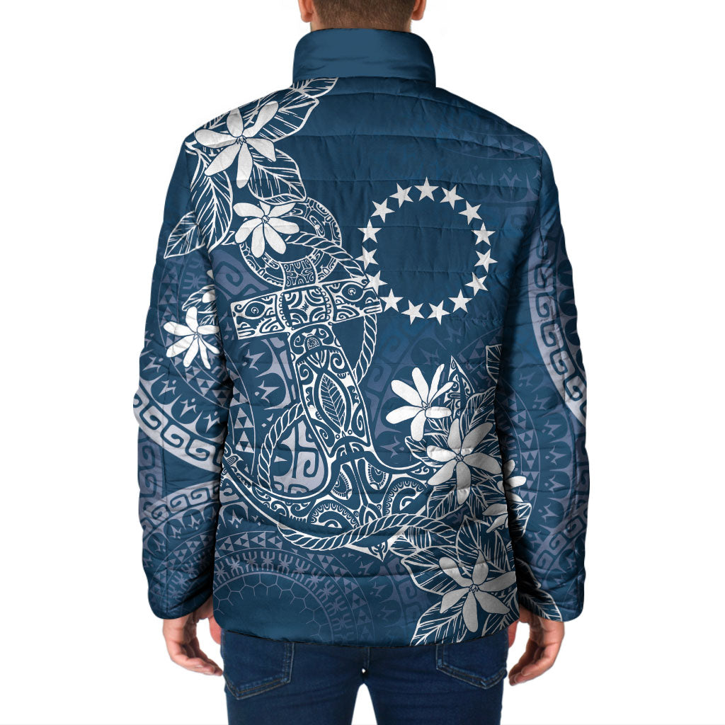 Navy Kuki Airani Tapakau Padded Jacket Tribal Anchor Mix Tiare LT7 - Polynesian Pride