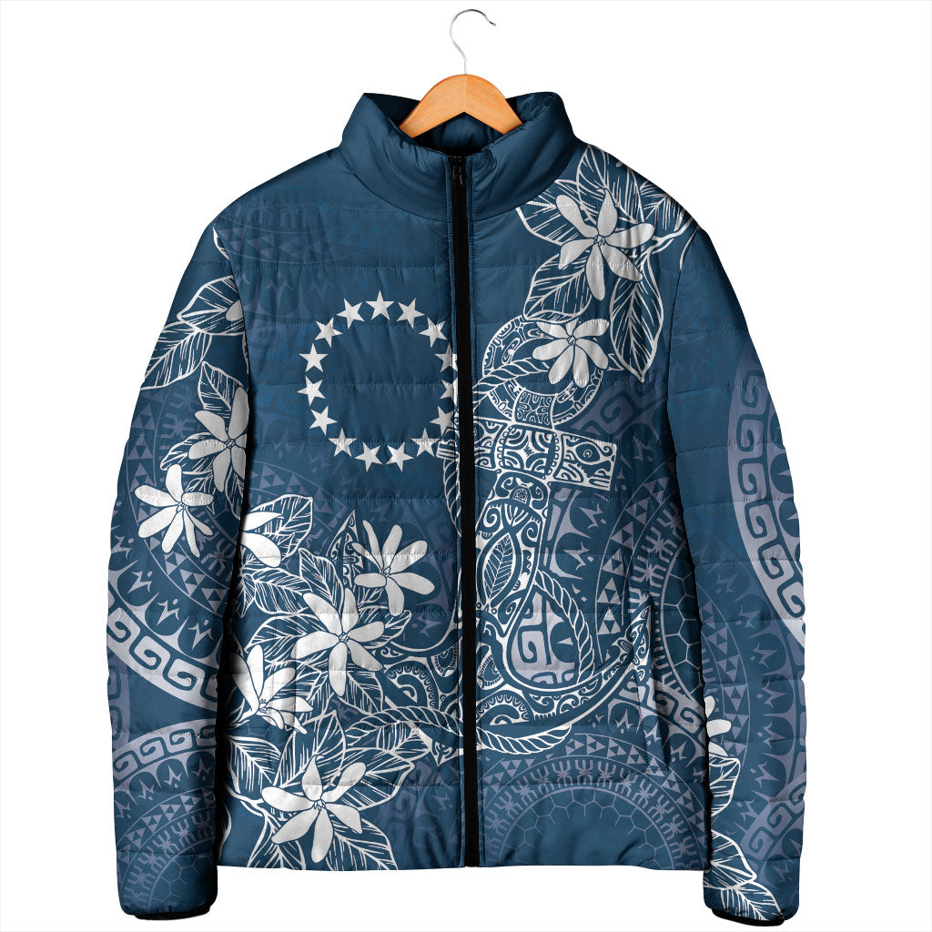 Navy Kuki Airani Tapakau Padded Jacket Tribal Anchor Mix Tiare LT7 - Polynesian Pride