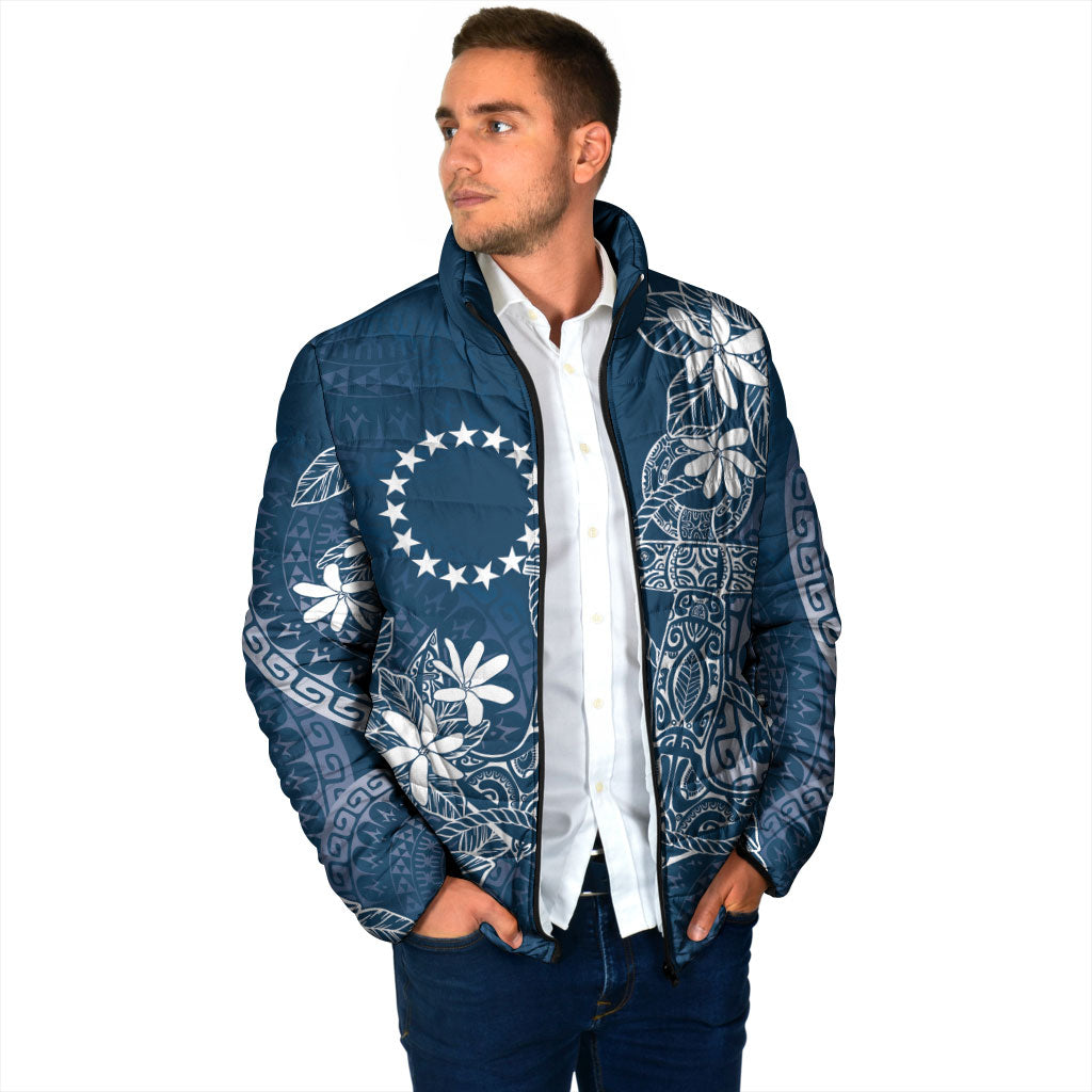 Navy Kuki Airani Tapakau Padded Jacket Tribal Anchor Mix Tiare LT7 - Polynesian Pride