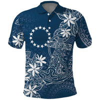 Navy Kuki Airani Tapakau Polo Shirt Tribal Anchor Mix Tiare LT7 Navy - Polynesian Pride