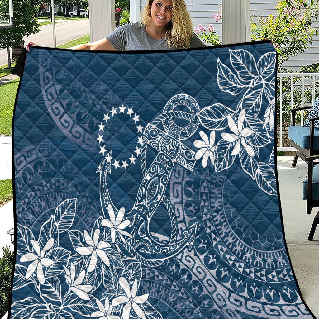 Navy Kuki Airani Tapakau Quilt Tribal Anchor Mix Tiare LT7 Navy - Polynesian Pride