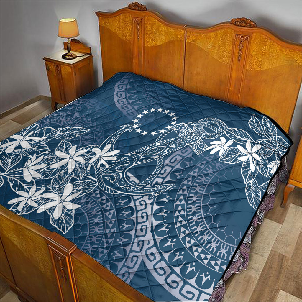 Navy Kuki Airani Tapakau Quilt Tribal Anchor Mix Tiare LT7 - Polynesian Pride