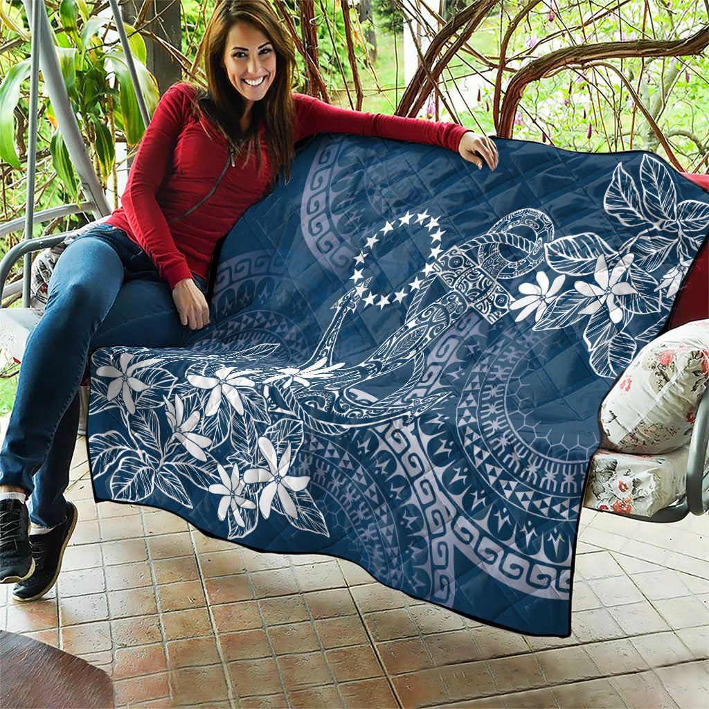 Navy Kuki Airani Tapakau Quilt Tribal Anchor Mix Tiare LT7 - Polynesian Pride