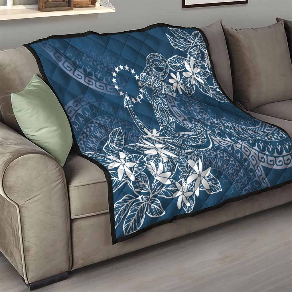 Navy Kuki Airani Tapakau Quilt Tribal Anchor Mix Tiare LT7 - Polynesian Pride