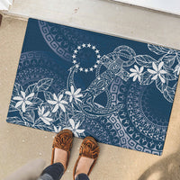 Navy Kuki Airani Tapakau Rubber Doormat Tribal Anchor Mix Tiare