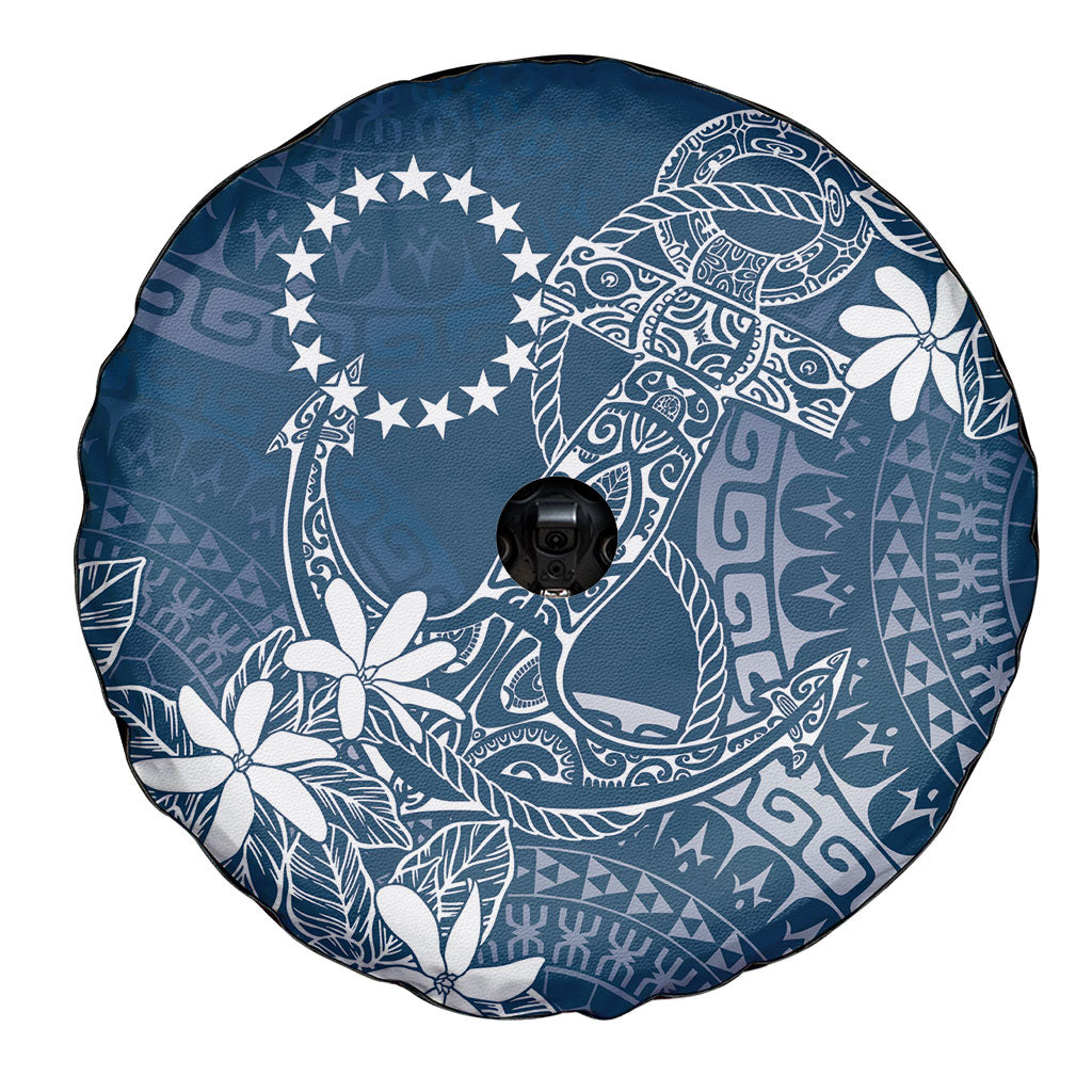 Navy Kuki Airani Tapakau Spare Tire Cover Tribal Anchor Mix Tiare