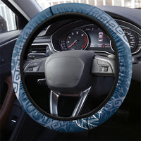Navy Kuki Airani Tapakau Steering Wheel Cover Tribal Anchor Mix Tiare LT7 - Polynesian Pride