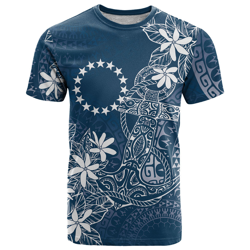 Navy Kuki Airani Tapakau T Shirt Tribal Anchor Mix Tiare LT7 Navy - Polynesian Pride