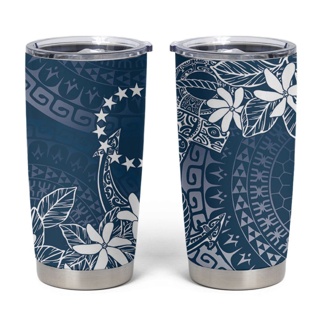 Navy Kuki Airani Tapakau Tumbler Cup Tribal Anchor Mix Tiare LT7 Navy - Polynesian Pride