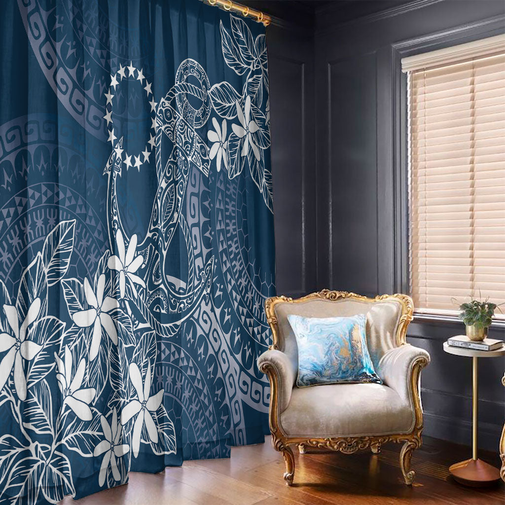 Navy Kuki Airani Tapakau Window Curtain Tribal Anchor Mix Tiare