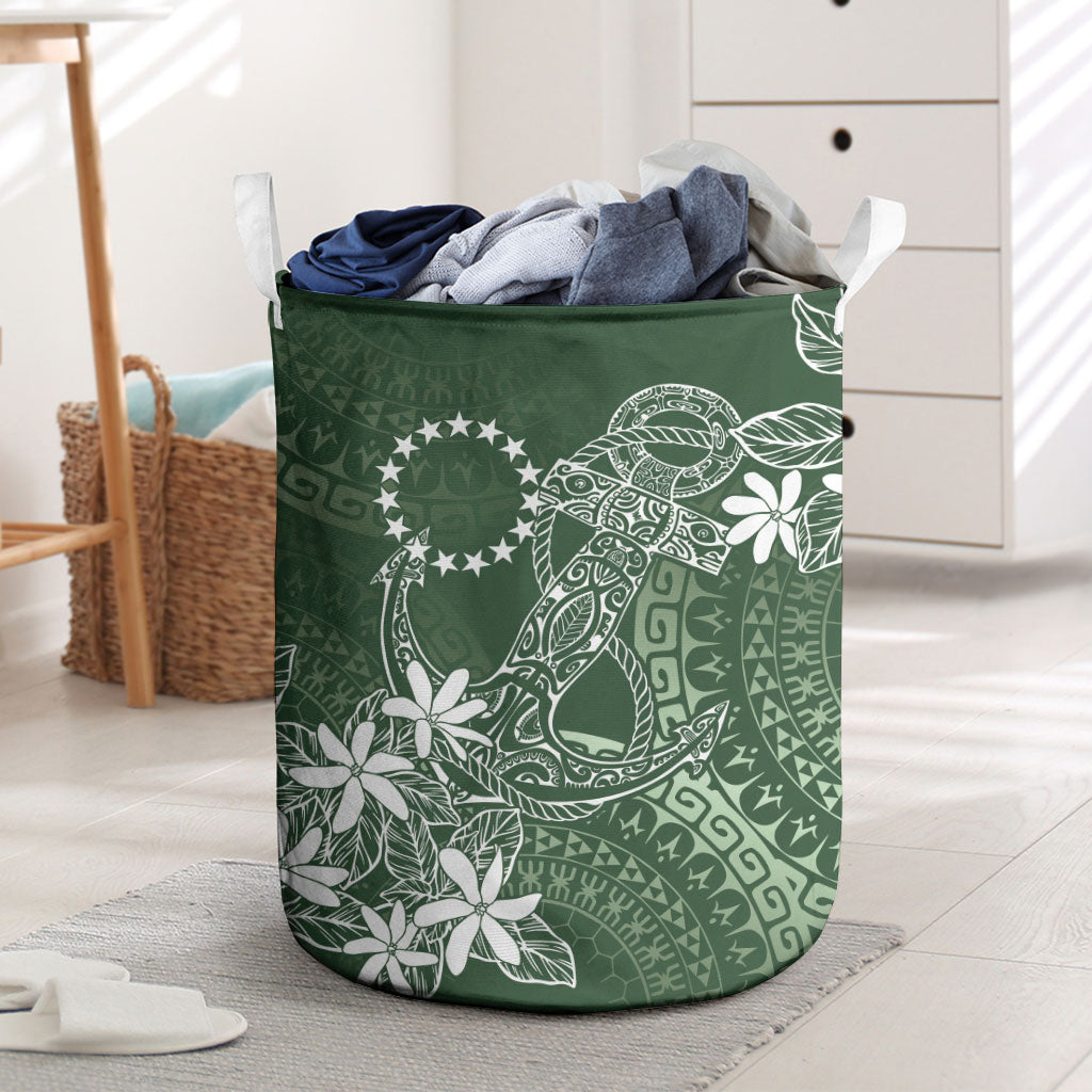 Sage Green Kuki Airani Tapakau Laundry Basket Tribal Anchor Mix Tiare LT7 Sage Green - Polynesian Pride