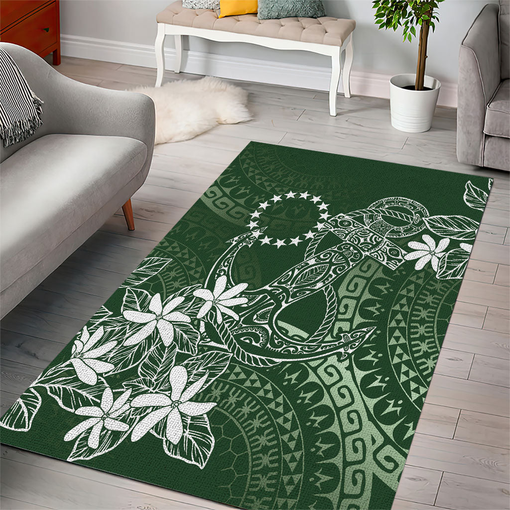 Sage Green Kuki Airani Tapakau Area Rug Tribal Anchor Mix Tiare LT7 - Polynesian Pride
