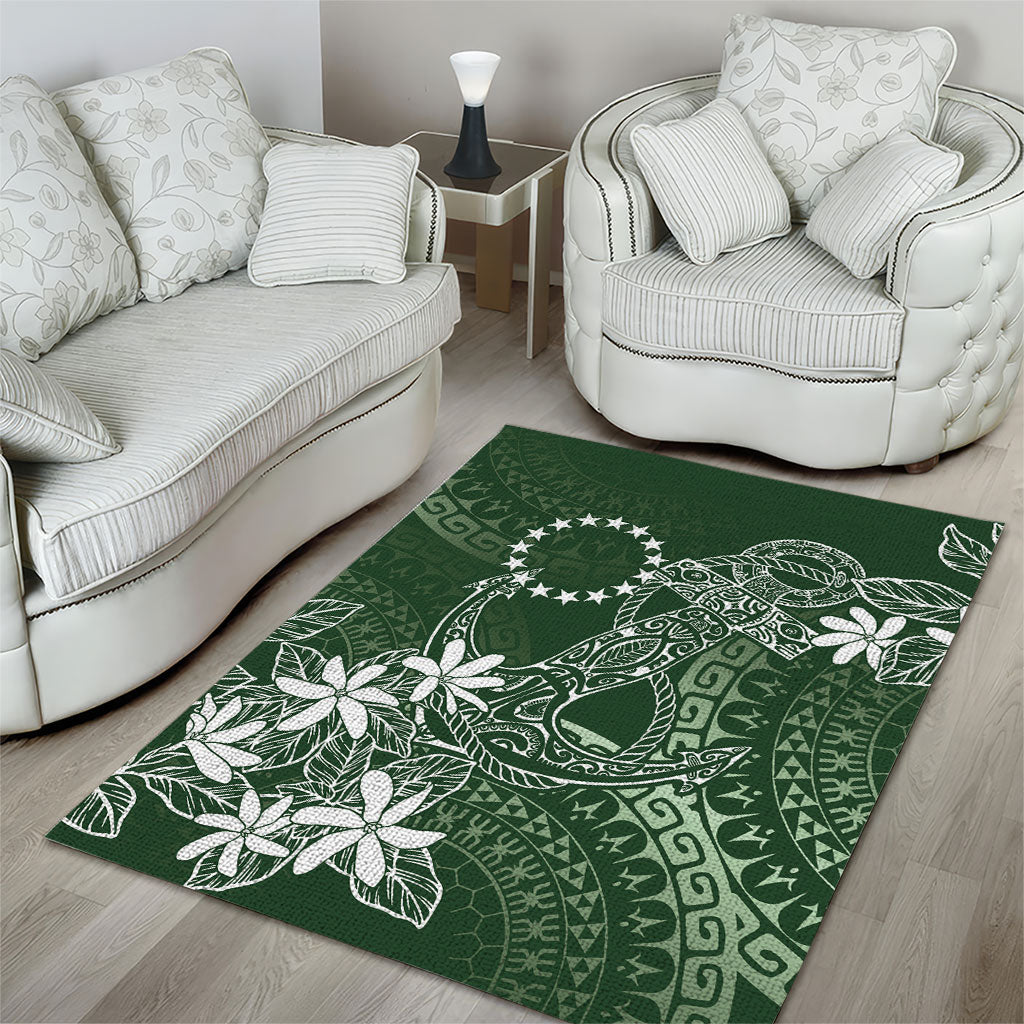 Sage Green Kuki Airani Tapakau Area Rug Tribal Anchor Mix Tiare LT7 - Polynesian Pride
