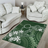 Sage Green Kuki Airani Tapakau Area Rug Tribal Anchor Mix Tiare LT7 - Polynesian Pride