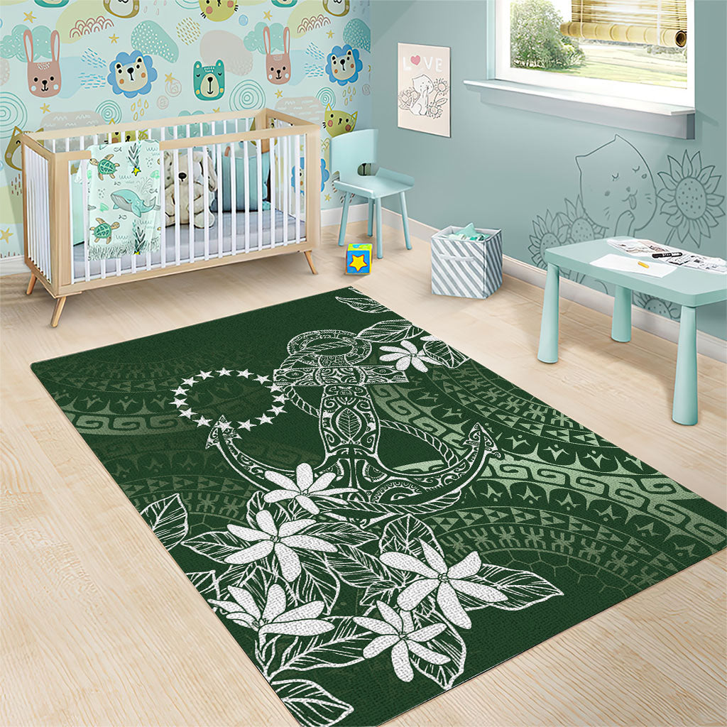 Sage Green Kuki Airani Tapakau Area Rug Tribal Anchor Mix Tiare LT7 - Polynesian Pride