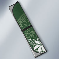 Sage Green Kuki Airani Tapakau Auto Sun Shade Tribal Anchor Mix Tiare LT7 - Polynesian Pride