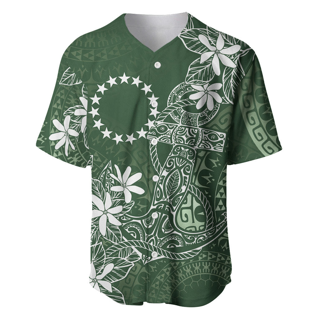 Sage Green Kuki Airani Tapakau Baseball Jersey Tribal Anchor Mix Tiare LT7 Sage Green - Polynesian Pride
