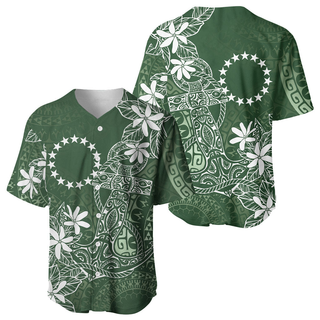 Sage Green Kuki Airani Tapakau Baseball Jersey Tribal Anchor Mix Tiare LT7 - Polynesian Pride