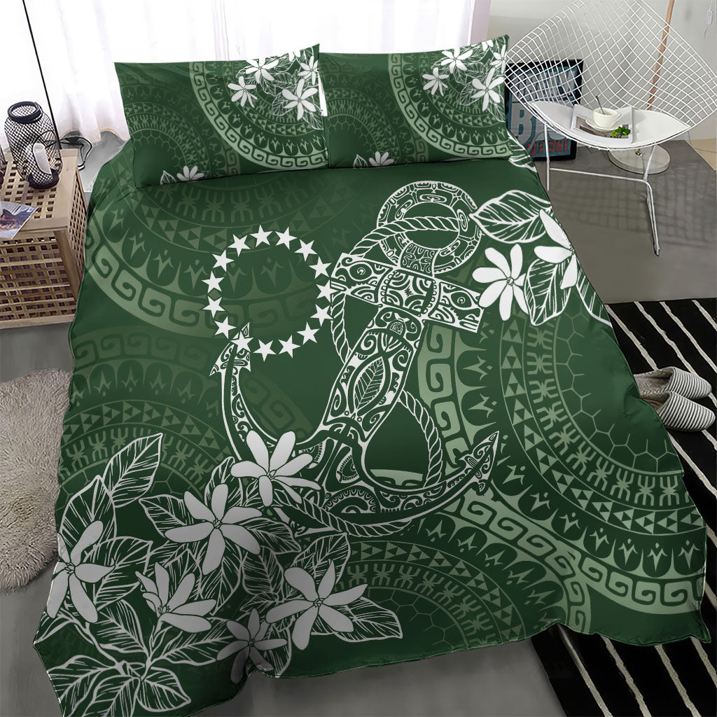 Sage Green Kuki Airani Tapakau Bedding Set Tribal Anchor Mix Tiare