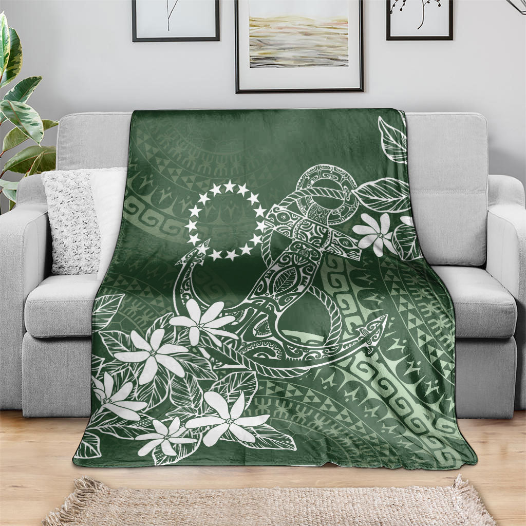 Sage Green Kuki Airani Tapakau Blanket Tribal Anchor Mix Tiare