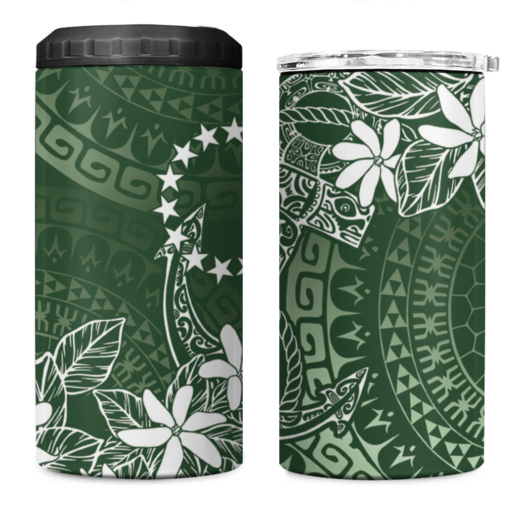 Sage Green Kuki Airani Tapakau 4 in 1 Can Cooler Tumbler Tribal Anchor Mix Tiare LT7 One Size: 16 oz Sage Green - Polynesian Pride
