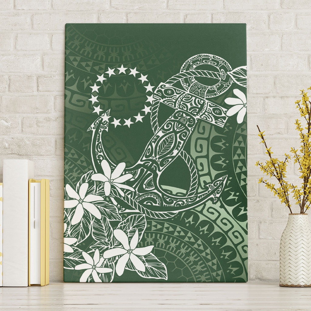 Sage Green Kuki Airani Tapakau Canvas Wall Art Tribal Anchor Mix Tiare LT7 Without Frame Sage Green - Polynesian Pride