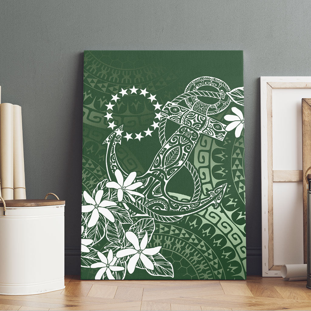 Sage Green Kuki Airani Tapakau Canvas Wall Art Tribal Anchor Mix Tiare