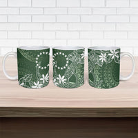 Sage Green Kuki Airani Tapakau Ceramic Mug Tribal Anchor Mix Tiare