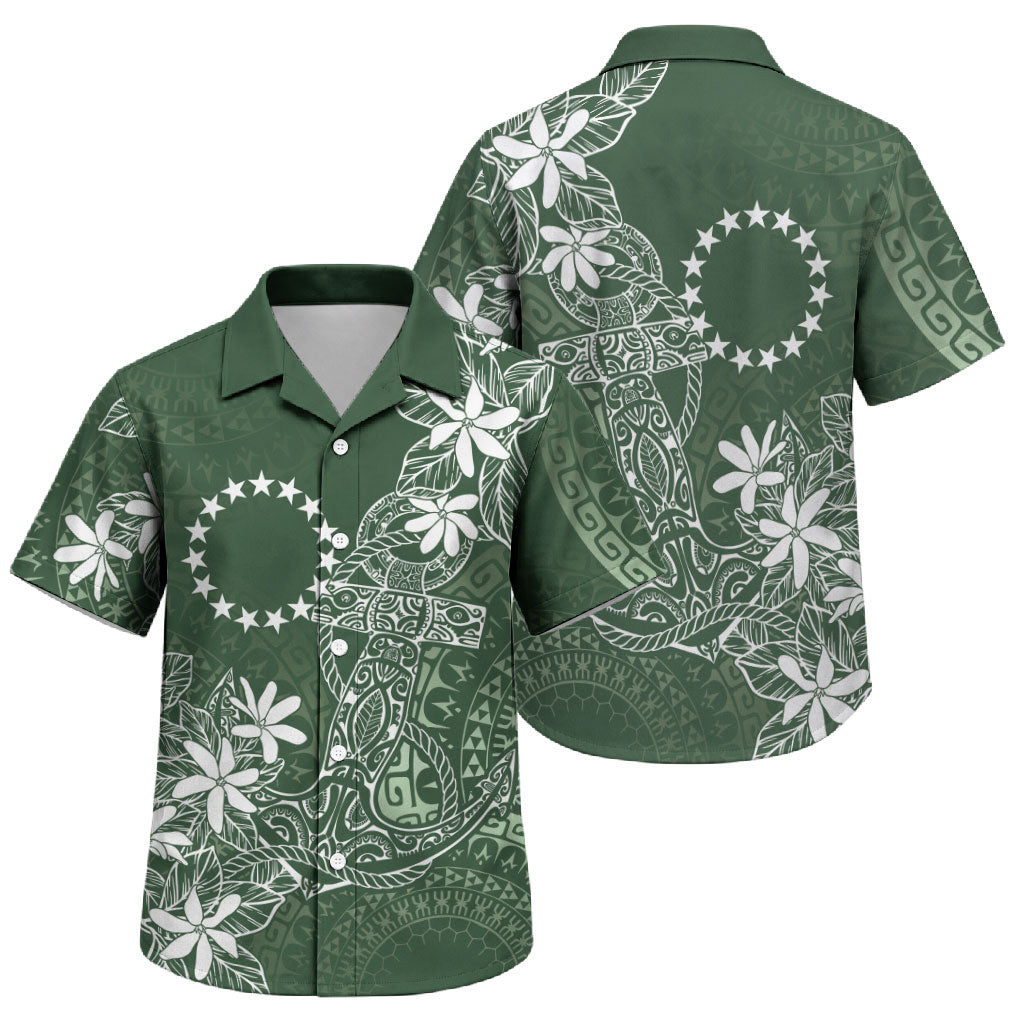 Sage Green Kuki Airani Tapakau Family Matching Puletasi and Hawaiian Shirt Tribal Anchor Mix Tiare LT7 Son's Shirt Sage Green - Polynesian Pride