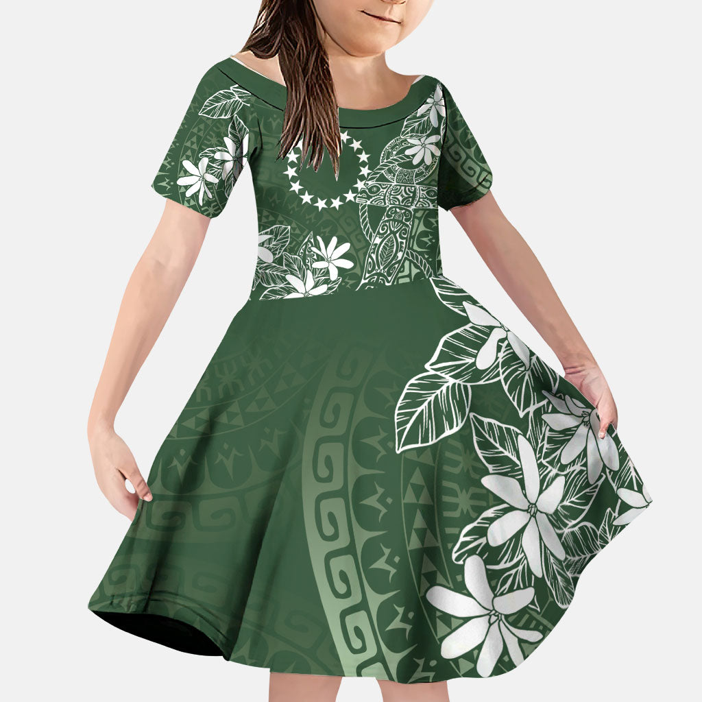 Sage Green Kuki Airani Tapakau Family Matching Summer Maxi Dress and Hawaiian Shirt Tribal Anchor Mix Tiare