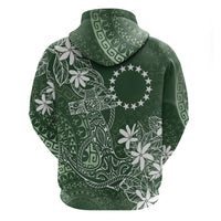 Sage Green Kuki Airani Tapakau Hoodie Tribal Anchor Mix Tiare