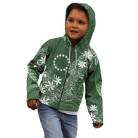 Sage Green Kuki Airani Tapakau Kid Hoodie Tribal Anchor Mix Tiare