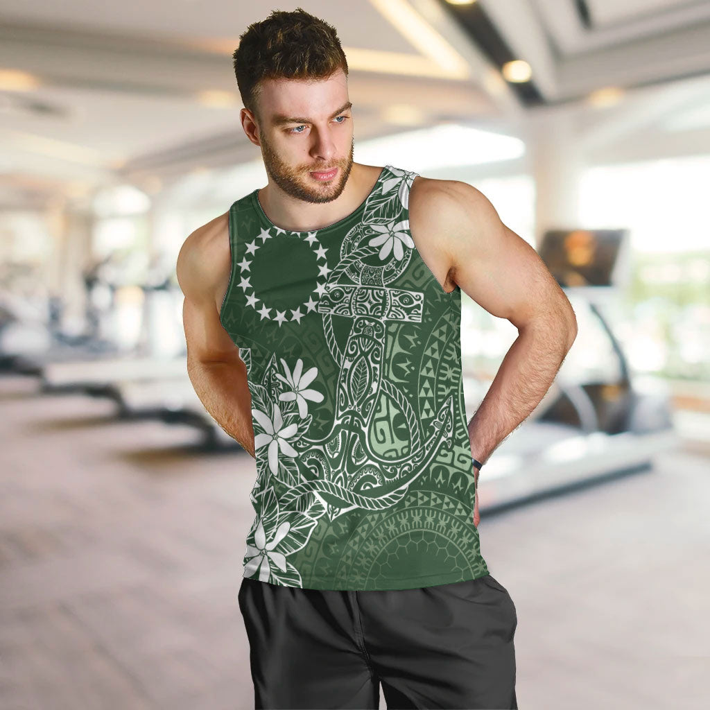 Sage Green Kuki Airani Tapakau Men Tank Top Tribal Anchor Mix Tiare LT7 Sage Green - Polynesian Pride