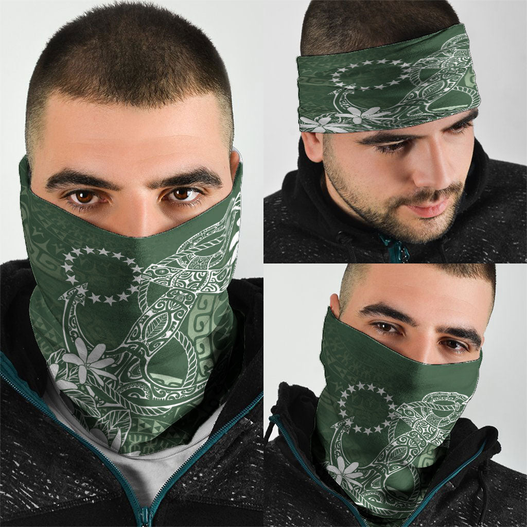 Sage Green Kuki Airani Tapakau Neck Gaiter Tribal Anchor Mix Tiare LT7 - Polynesian Pride
